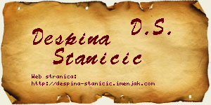 Despina Staničić vizit kartica